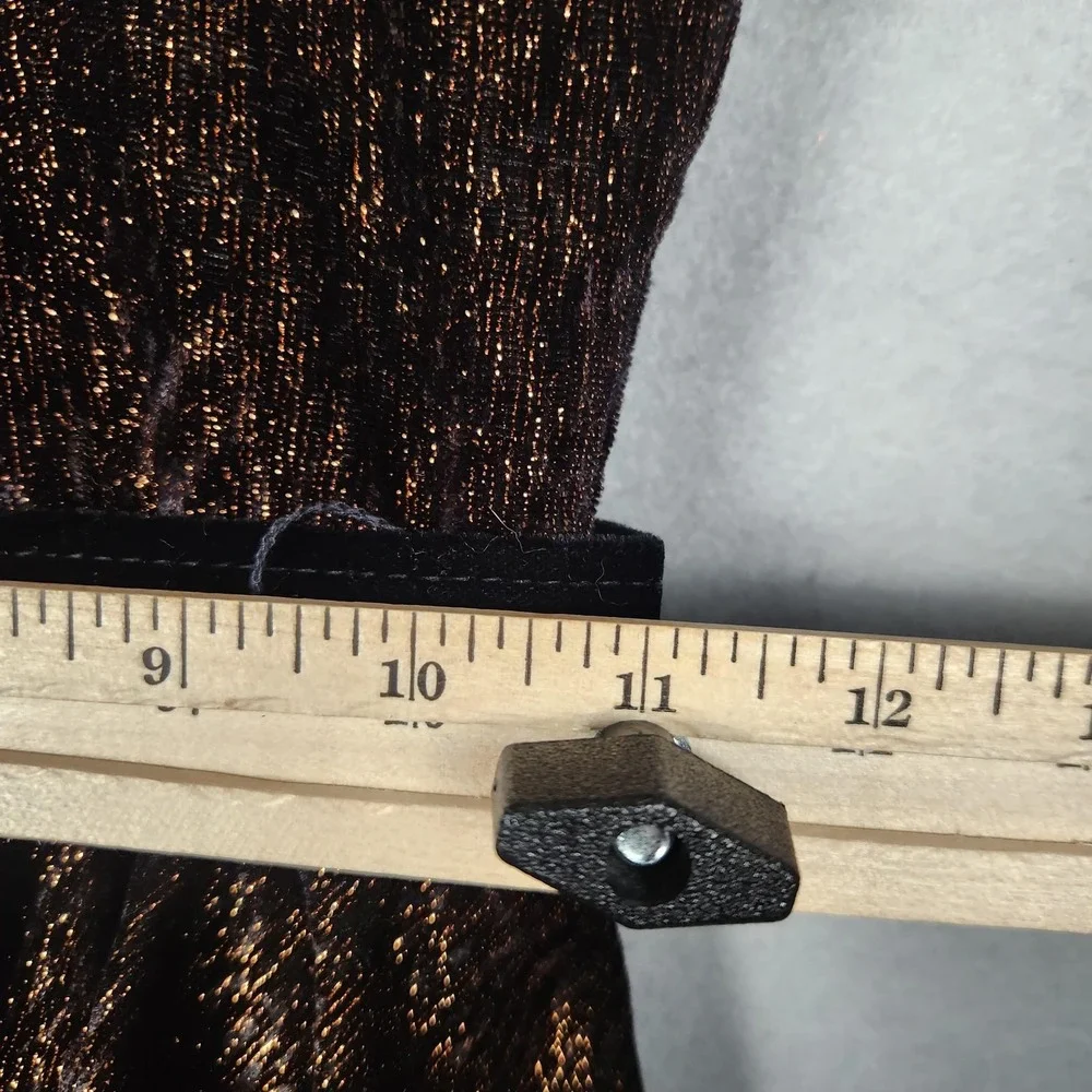 Vintage Hearts Dress Womens Small 3/4 Black Peplum‎ Velvet 2 Piece Made USA 80s - Picture 12 of 16